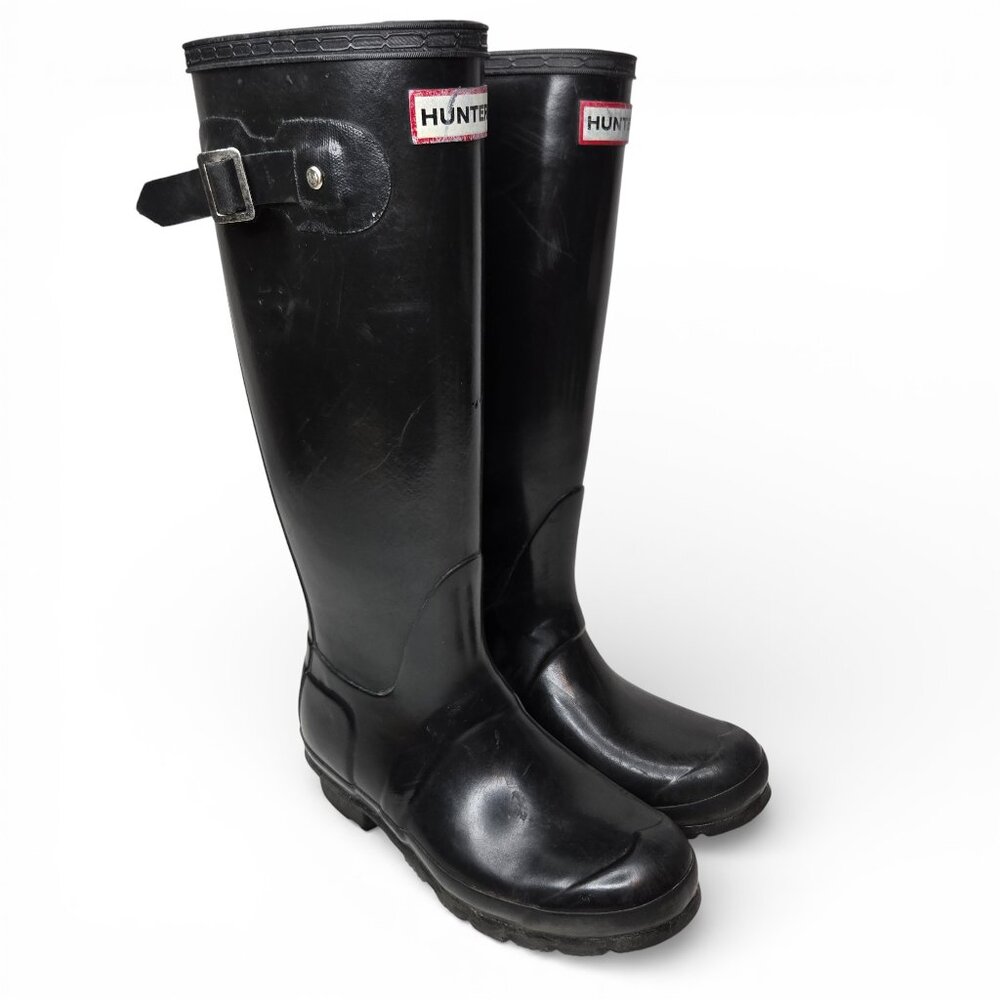 Hunter Original Tall Gloss Rain Boots‎ Unisex Waterproof Garden Yard Work W6 M5